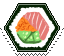 sushi roll hexagonal stamp